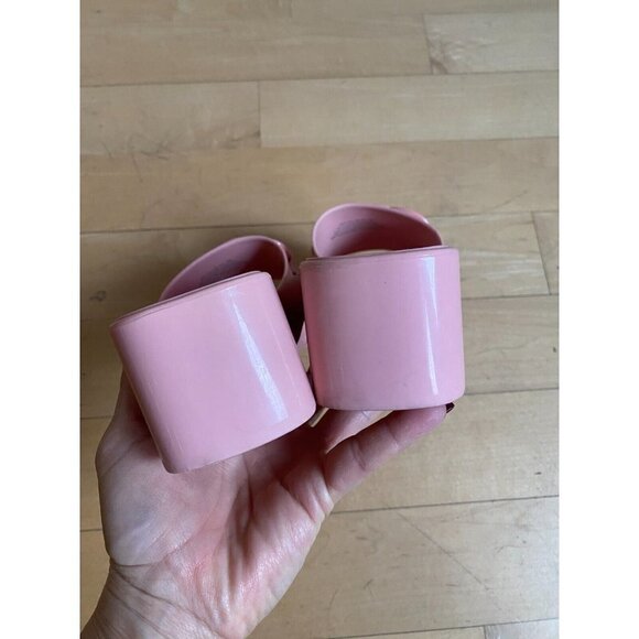 BP jollie jelly Women's pink open toe block heel sz 8 platform - Picture 5 of 8